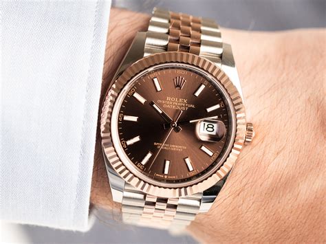 brown rolex face gold watch|rolex datejust 41 ref 126331.